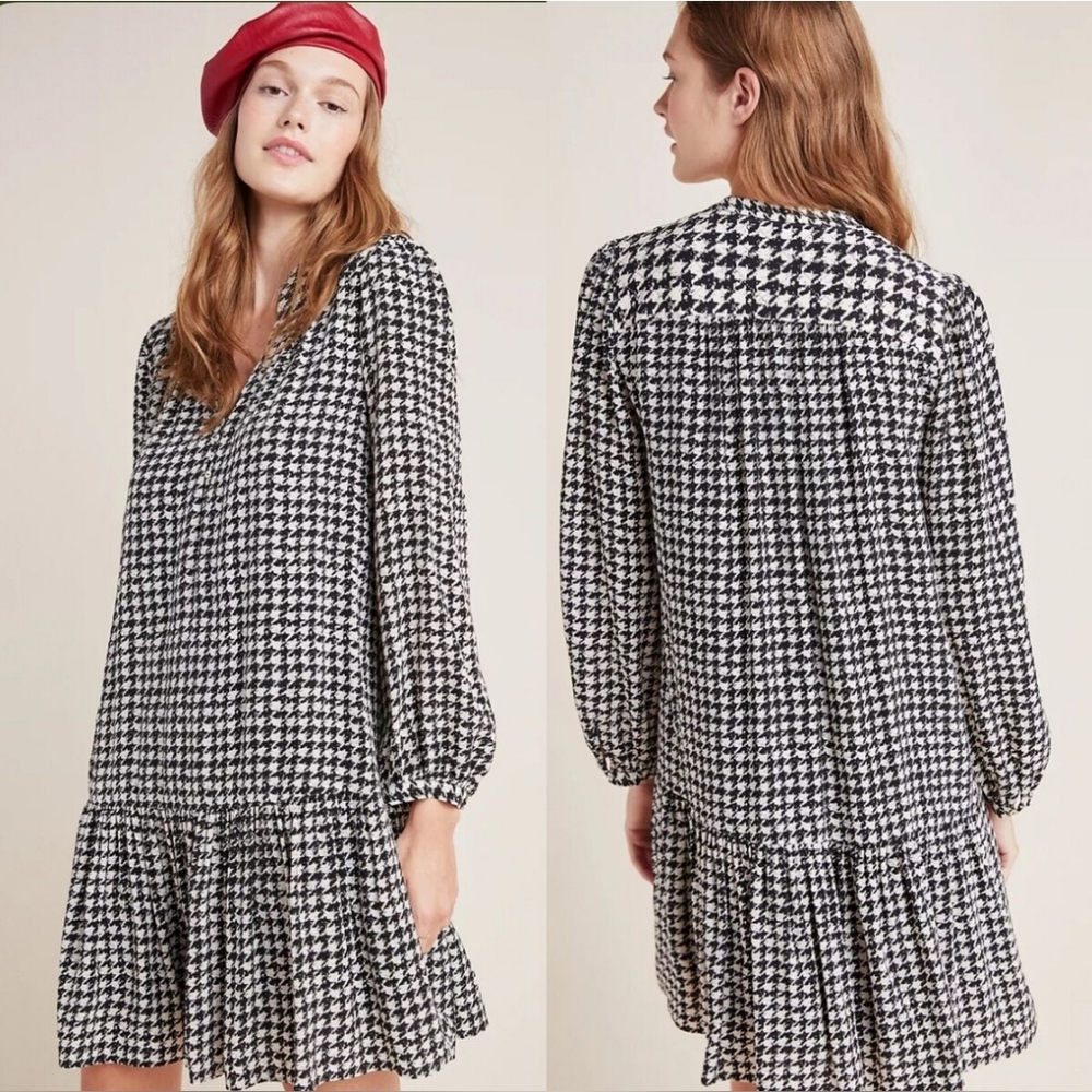 Anthropologie Maeve Houndstooth dress